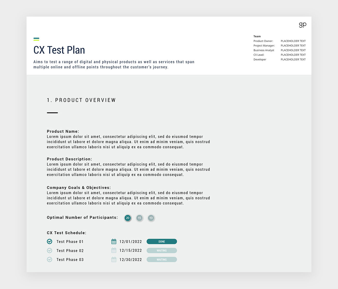 Slide 01 Customer Experience Strategy Design Template Test Plan June 2022